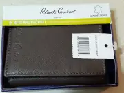 Robert Graham Mens Leather RFID PROTECTED Trifold Wallet Brown