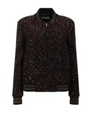 sequinned bomber jacket FR36 Black