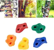 6pcs Climbing Stones with 6 Ratchet Straps Ninja Tree Climbing Holds
