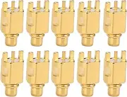 10Pcs MMCX RF Coaxial Adapter 3 Pins JE Connector Solder PCB Panel Mount Plug Jack Connector