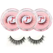 Nevenka 3 Pairs False Eyelashes Self Adhesive Waterproof Reusable No Glue Needed-5