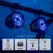 5" LED Bluetooth Waterproof ATV UTV RZR Stereo 2 Speakers Audio Amp Radio System