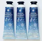 3 BATH & BODY WORKS FROSTED COCONUT SNOWBALL HAND CREAM LOTION 1 OZ SHEA BUTTER