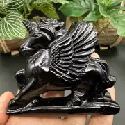 Natural obsidian unicorn quartz skull crystal gem healing gift 1PC