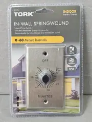 Tork In-Wall Springwound Interval Timer Switch RFF60M Indoor Metal Faceplate