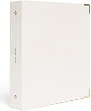 Russell+hazel Bookcloth Mini 3-Ring Binder, Pearl, 8 x 9 Inches (28790)