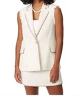 Sam Edelman Frankie Fringe-Trimmed Sleeveless Blazer