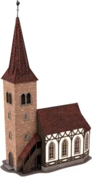 NOCH-St. George Church w/Bell Sound Unit -- Laser-Cut Kit - 6-7/16 x 3-7/16 x 9-