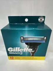 New & Sealed! Gillette Mach 3 Men’s Razor Cartridge Blades Box Of 12 Blades NIB!