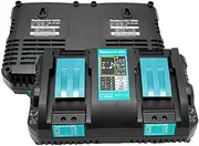 JANR Replacement 2-in-1 DC18RD DC18RC DC18SF Dual Double Port 14.4-18V Power Tools Battery Charger Compatible with Makita Lithium-Ion BL1830 1850 BL1830 BL1840 BL1850B BL1820 BL1815 BL1840B AU Plug
