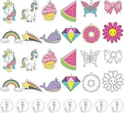 Lewtemi 36 Pcs Create Your Own Unicorn Window Art Suncatcher Kits for Kids Unicorn Craft Suncatcher Paint with 24 Suction Cups for Ornament Painting Kids Classroom Party Activities