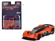 ASTON MARTIN VALKYRIE MAXIMUM ORANGE 1/64 DIECAST MODEL CAR BY MINI GT MGT00678