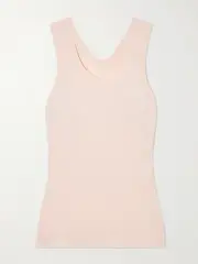 [Norma Kamali] Norma Kamali - Racer Stretch-jersey Tank - Blush - small small Pink