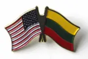 LITHUANIA NATIONAL COUNTRY COMBO WORLD FLAG LAPEL PIN BADGE 1 INCH