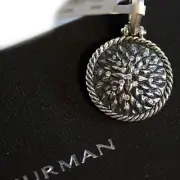 DAVID YURMAN New Sterling Silver Lotus Charm Enhancer with Diamonds