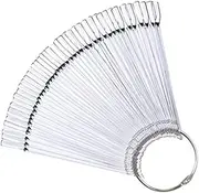 PLAFOPE 50 PCS Transparent Nail Art Color Plates Display Sticks Practice Templates for Nail Polish Design Techniques for Professionals Beginners