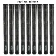 Set of 9 -Winn DRI-TAC 2.0 OVERSIZED Jet Black Golf Grip - 72DT-JBK -