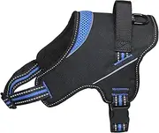 JACK AND VANILLA, Dog Harness, Soft and Breathable, Custom Fit, Safety with Reflective Stripes, Practical Design, Blue, 55 cm, Outdoor Model