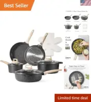 Versatile 12-Piece Non-Stick Cooking Set with Saucepans, Frying & Casserole Pans