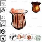 Picture Shape Himalayan Pink Salt Lamp PURIFY Iron Basket Heal Ionizing UK Plug