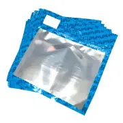 MEDIUM 9" x 7" RESEALABLE PLASTIC DISPLAY BAGS FOR GAMING CABLES & MORE -BLUE