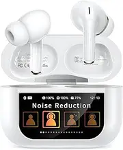 2025 Upgrade Wireless Earbuds, Bluetooth 5.4 Ear Buds with Multifunctional Touch Screen, ANC/ENC Noise Cancelling Headphones with 48H Playtime, Bass Stereo Sound, for Laptop, Android/iOS, Pad