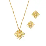 Nevenka Womens Geometric Irregular Star Pendant Necklace Earrings Set
