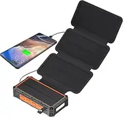 Solar Charger - Built-in Led Light Portable Charger | Built-in Sos Alarm Foldable Solar Panel Charger | Charging Solar Panel for Mobile Phones, Tablets, Cameras, and Headphones