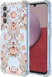 [JDYGWK] for Samsung A14 Galaxy A14 Case Clear Flower Pattern,Soft TPU Silicone,Thin,Shockproof,Anti-Scratch Protective Cover for Samsung Galaxy A14,Pink White Floral