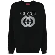 [Gucci] Gucci Interlocking G-appliqué Sweatshirt M BLACK