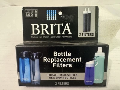 Brita Bottle Replacement Filters 2 Pack for Hard-Sided Sport Water Bottles NSF