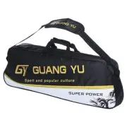 3 Racquet Tennis Badminton Racket Bag Waterproof Carrying Bag with Strap, Black