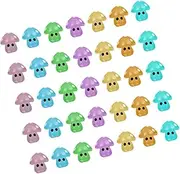 NOLITOY 35pcs Glow Dark Miniature Mushroom Figurines Ornaments for Micro Landscapes Decorative Garden Decor Present for Friends and Family