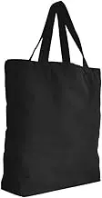 Large Capacity 40x45cm Canvas Tote Shopping Bag with Inside Pocket - Black