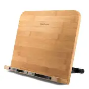 Bamboo Book Stand Textbooks Holder Cookbook Stand for Home Office Reading