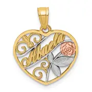 10k Two-tone w/White Rhodium ABUELA Pendant