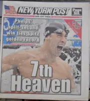 Michael Phelps 7th Heaven New York Post 8/16/2008