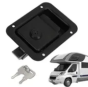 Steel Lock for Trucks | Trailer Flat Lock Stainless Steel 5X4Inches Car Lock,Rustingproof High Security Door Lock Heavy Duty Embedded Car Accessories for Truck & Caravans