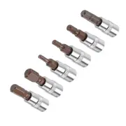 Hex Bit Socket Set Metric H3 - H8 Bit 1/4" Drive 1.5" Long Steel CR-V Socket