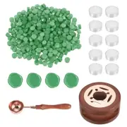 Wax Seal Kit, 300 Wax Beads, Candles, Leaf Green