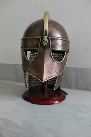 Medieval Norman Knight Valsgrade Viking Armor Helmet W/Chainmail Halloween Item