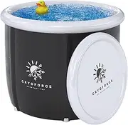 CryoForce Extra Large Ice Bath for Athletes - Portable Free Standing Cold Plunge Tub for Outdoor Cryotherapy