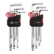 ARROW 18PCS Allen Wrench Set Ball End SAE & Metric Hex Key Set Laser Etched Size