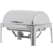 Meteor Full Size 1/1 65mm Deep Polished Stainless Steel Roll Top Chafer 74010