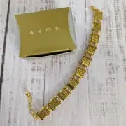 NOS 2000 Avon 10 Commandments Gold Tone Link Bracelet w/Box Unused Vintage
