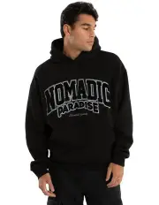 [Nomadic Paradise] Archie Oversized Hoodie in Jet Black
