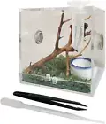 JOBEDE Spider Terrarium, Acrylic Reptile Breeding Box Jumping Spider Enclosure
