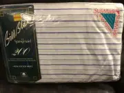 Vintage Bill Blass Springmaid CENTENNIAL Iris Stripe King Fitted Sheet Percale