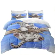 Cute Animal Art White Tiger Cub Adventure Quilt Cover