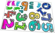 KOMBIUDA Cartoon Style Numbers Game Stickers Removable Lattice Decals Boys and Girls Learning Stickers for Home Nursery